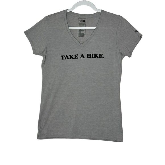 The North Face Tops - The North Face T-Shirt Size‎ M Womens Gray Athletic Short Sleeve V-Neck
